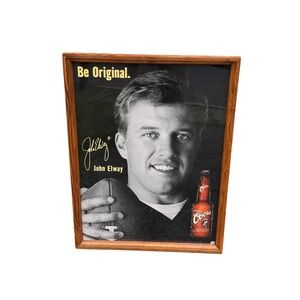 John Elway Coors Light Framed‎ Poster "Be Original" NFL Football Decor 22x30"